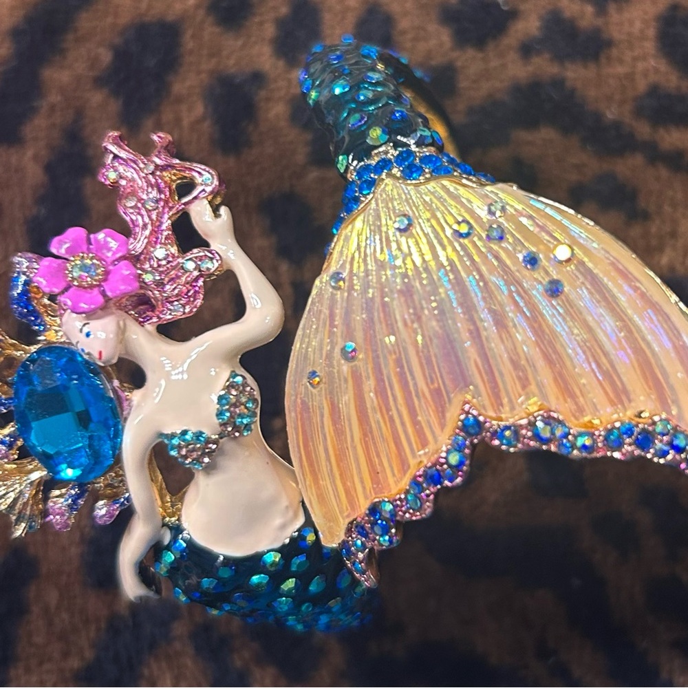 Vibrant Gold and Blue Mermaid Bracelet